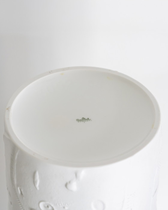 Image 1 of Zeldzame Rosenthal Vloervaas Werner Schreib Brutalistisch Reliëf Bisque porselein 58cm