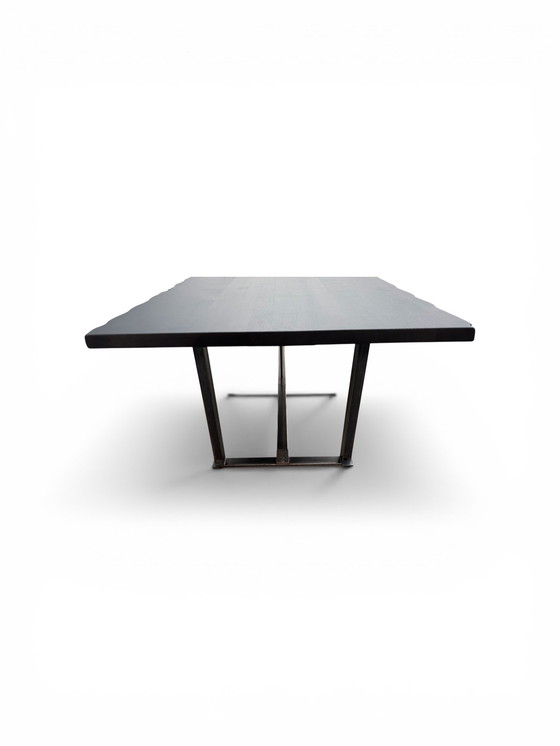 Image 1 of Solid oak design dining table with organic edge