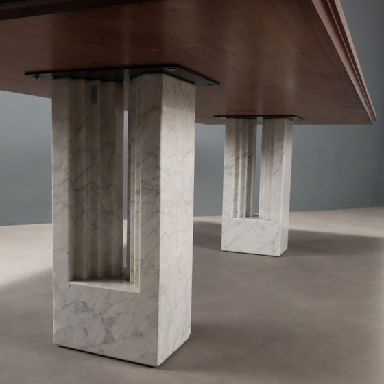 Image 1 of 1980s Table with Marble Legs