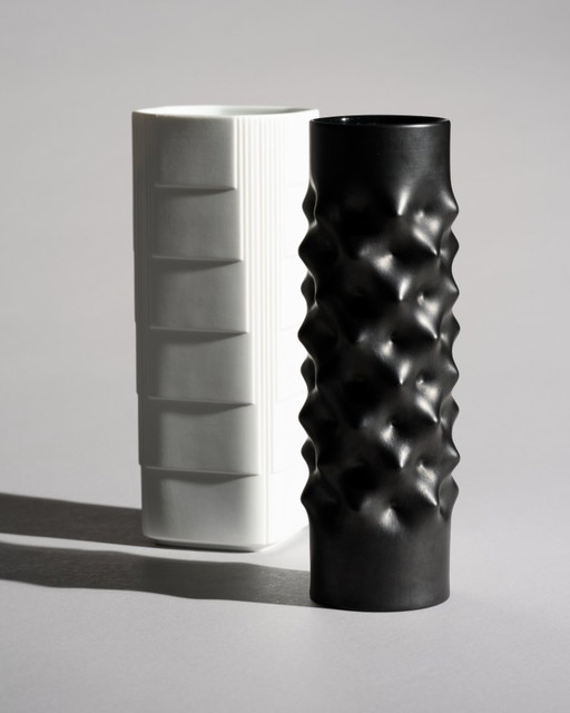 Dieter Mankau & Christa Häusler-Goltz Porcelaine Noire Bisque Porcelain Vase Duo