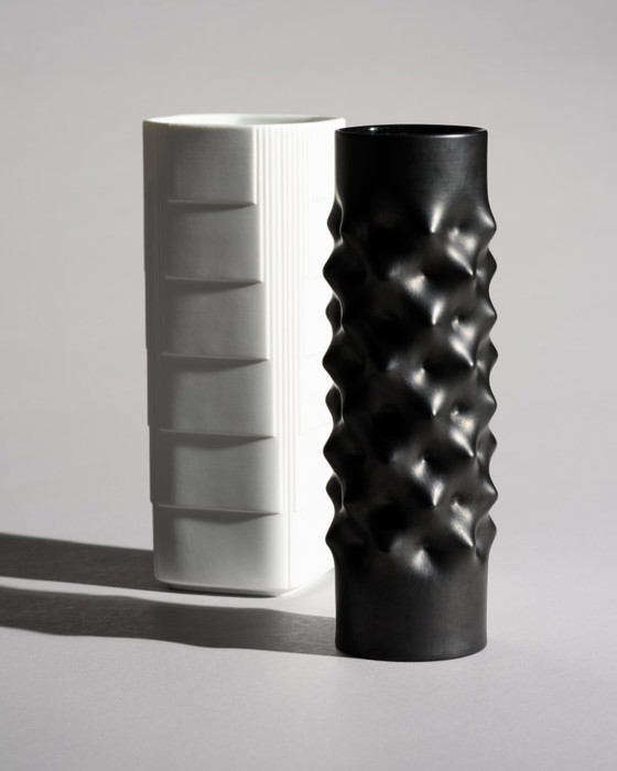 Image 1 of Dieter Mankau & Christa Häusler-Goltz Porcelaine Noire Bisque Porcelain Vase Duo