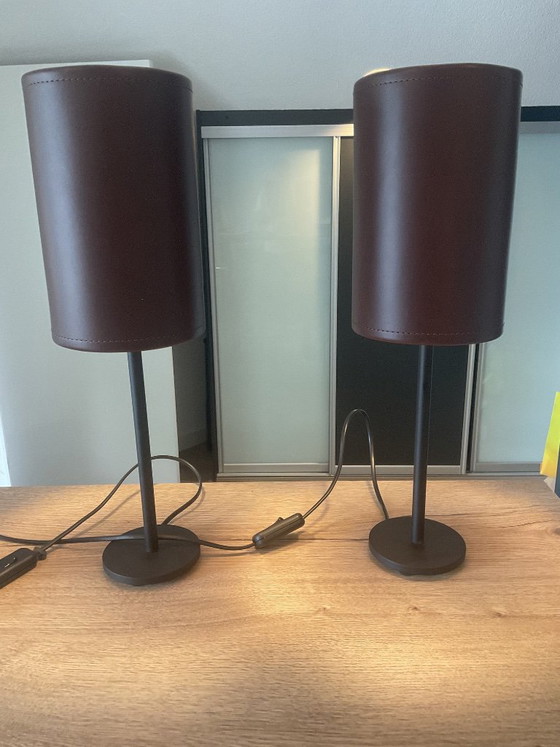 Image 1 of Cuero Design Table/Bed lamps set of two
