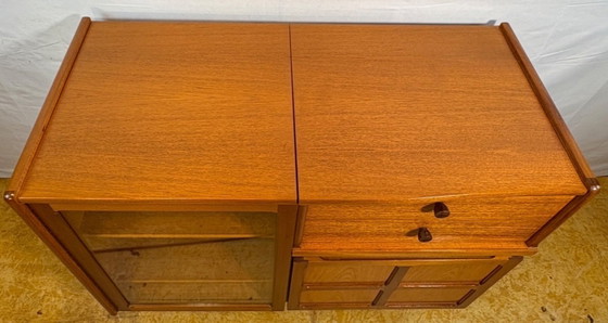 Image 1 of Mid Century Retro Teak Music Cabinet by Nathan (Circa 1960)     A fantastic and funky mid century modern teak music cabinet by N