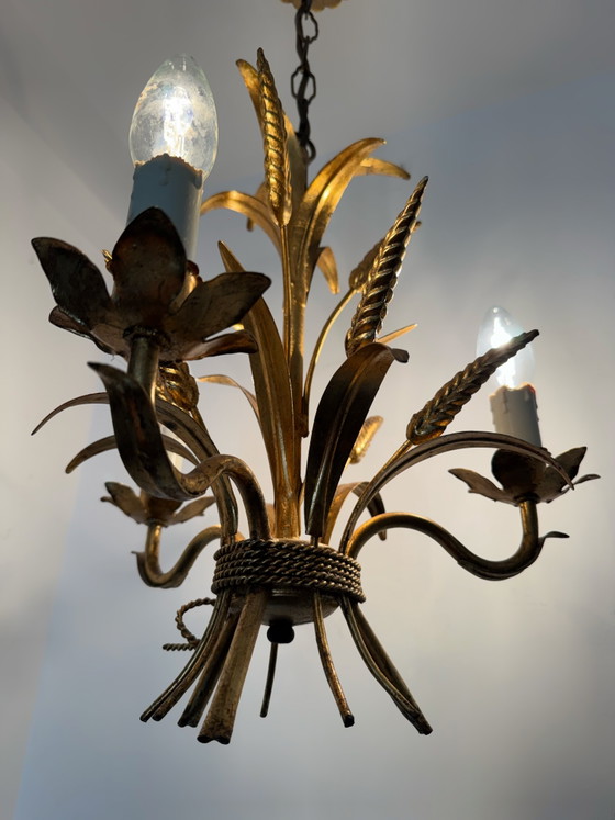 Image 1 of Lustre épi de blé doré Hans KOGL années 70
