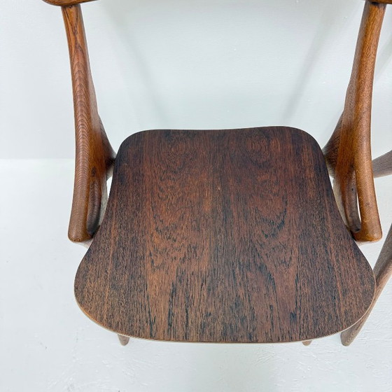 Set of four wooden Dining chairs, Brown, Vintage (photo 9 of 13)