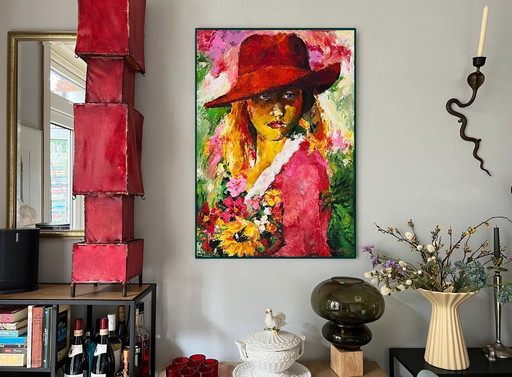 'Laisse fleurir tes rêves'/0.70 - 1.00 m./Acrylic/palette blades/Renée de Vries