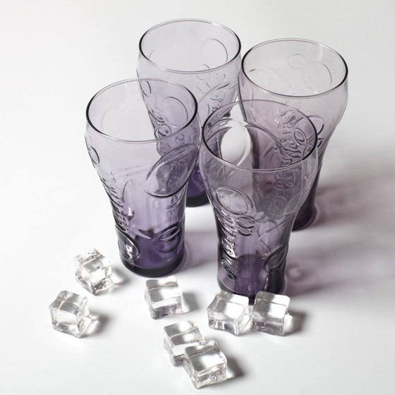 Set of 4 Purple Coca-Cola Glasses / Luminarc for McDonald's / France – Glass & Decanter (photo 4 of 7)