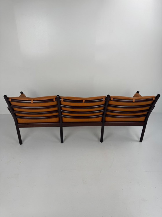 Genius Seating Set, Illum Wikkelsø, Denmark, c. 1960s, C.F.C. Silkeborg, Armchairs, Wood, Leather, Brown (photo 11 of 15)