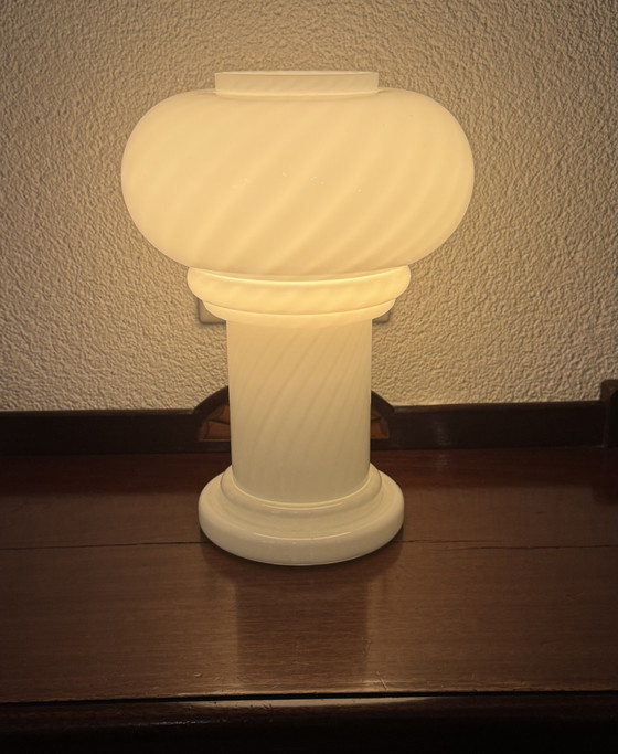 ✨ Vintage Murano Table Lamp | Mushroom Swirl | Lattimo | 1960s–70s | Mint Condition – Glass (photo 4 of 15)