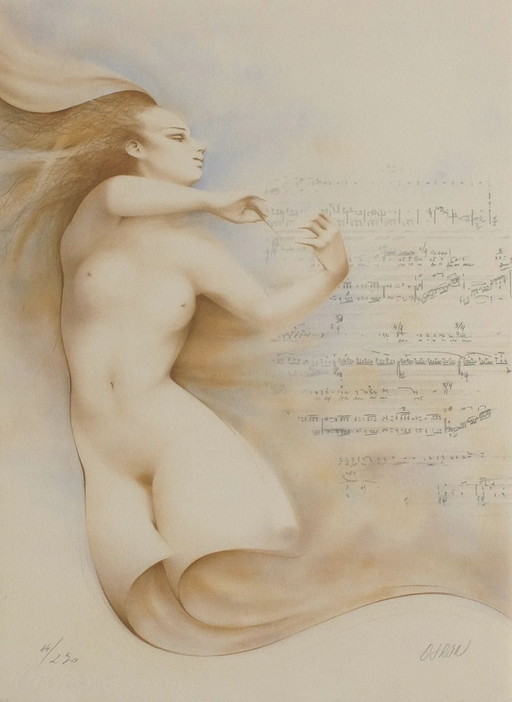 Gérard DARAN Partition Litografia firmata 1990
