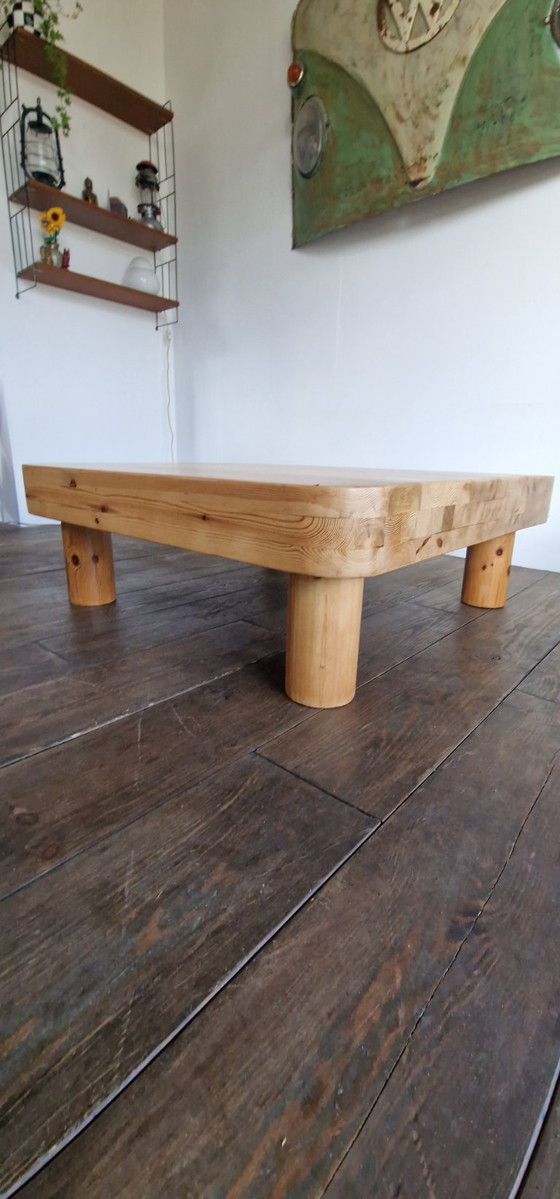 Image 1 of Vintage brutalist pine coffee table, 1960s