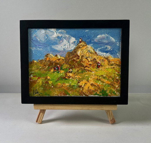 Original Oil Painting Summer Field Landscape Light and peace among the meadows