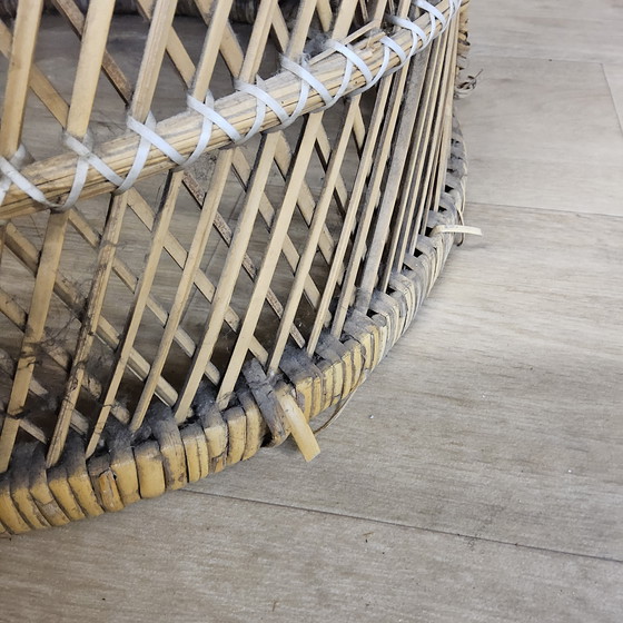 Image 1 of Vintage geweven Rotan / Rattan Stoel / luie bohemian stoel ( lazy Rotan chair )