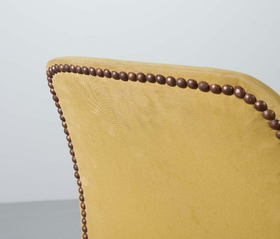 Image 1 of Elegant Italian Midcentury Design Sparkling Yellow Side Chair in Style of Augusto Bozzi. Italy, 1950s.