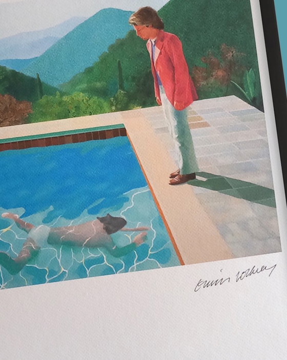 D. Hockney – Lithographie « Portrait d’un artiste » – Encadrée – Lithographies et sérigraphies, Paper (photo 4 of 5)