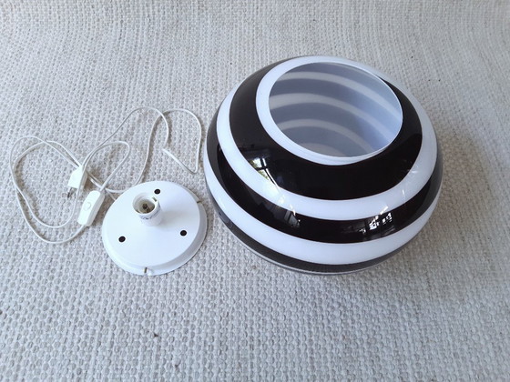 Image 1 of Grote ILU di Vetro glazen tafellamp / vloerlamp, model Zebra zwart-wit glas, Italiaans glas Nederlands design