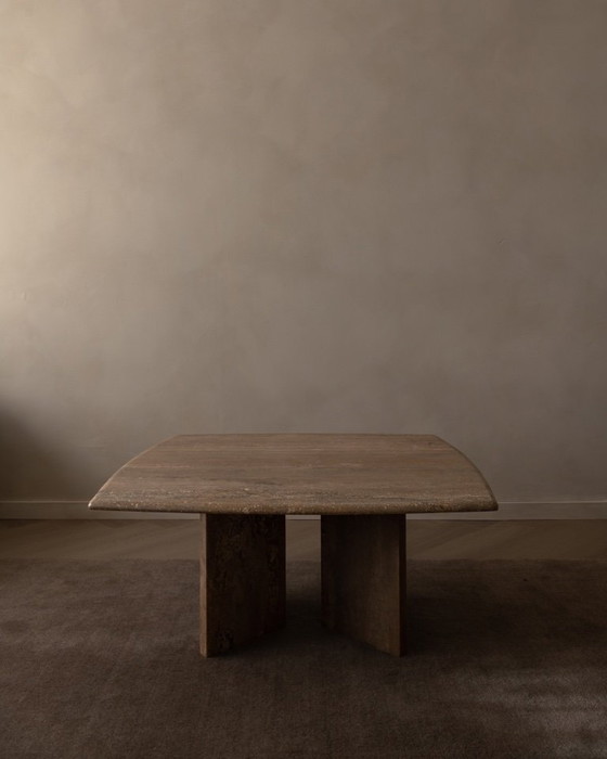 Image 1 of Vintage travertine coffee table · Italian style, 1970s