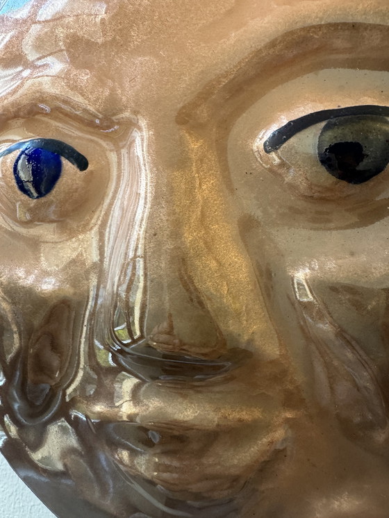 Image 1 of Repoussé and enameled brass sculpture from the 1960s