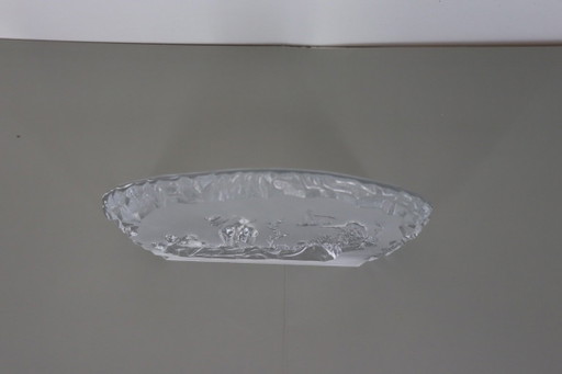 Escultura/bloque de cristal macizo sueco – Nybro Suecia (Alce y Caza) – decoratieve objecten, Crystal, Glass (photo 2 of 5)