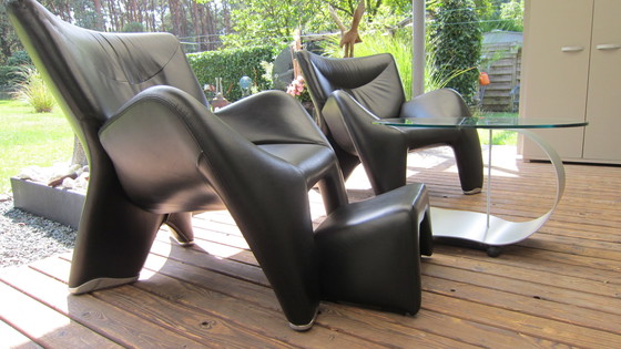 Image 1 of 2x Leolux Echnaton armchair