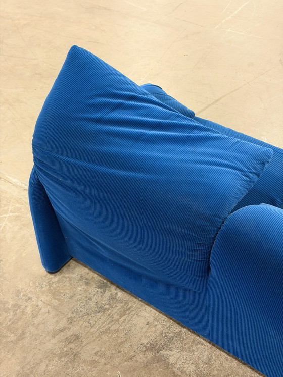 Canapé 2 places Cassina Maralunga | Bleu | Vintage – Canapés d'angle, Textile (photo 3 of 11)