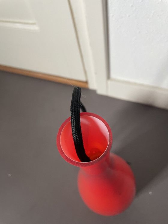 Image 1 of Zeldzame vintage hanglamp ontwerp Jacob E. Bang - oranje/rood