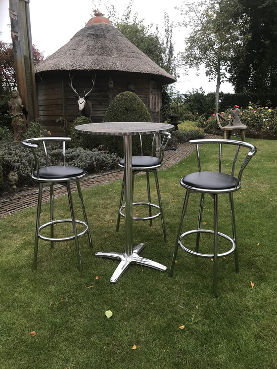 Image 1 of Bar table with 2 stools from 1970-1975
