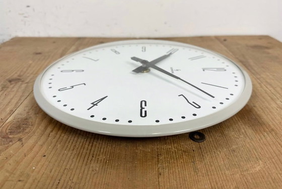 Image 1 of Grey Industrial Factory Wall Clock from Siemens, 1970s