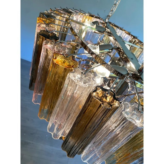 Image 1 of Lampadario contemporaneo a rami in vetro di Murano multicolore