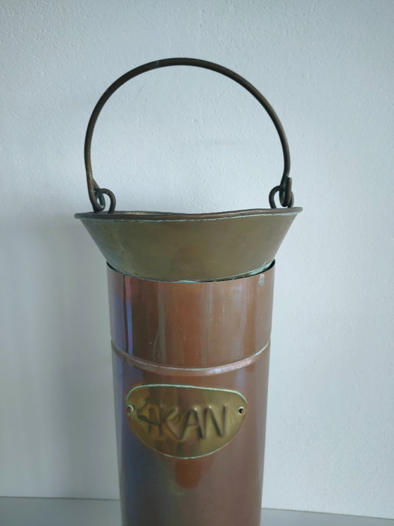 Porte-parapluies vintage/Jugendstil (style) en cuivre, ancien seau à charbon – Autre (photo 9 of 11)
