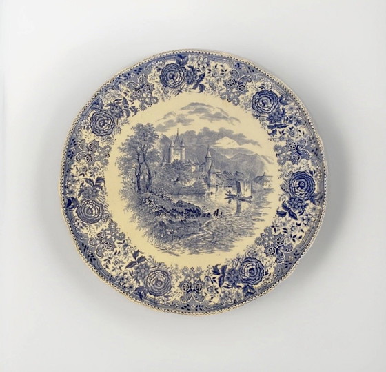 Image 1 of A23/35 Villeroy & Boch V&B Piatto da torta blu Burgenland Ø 32 cm