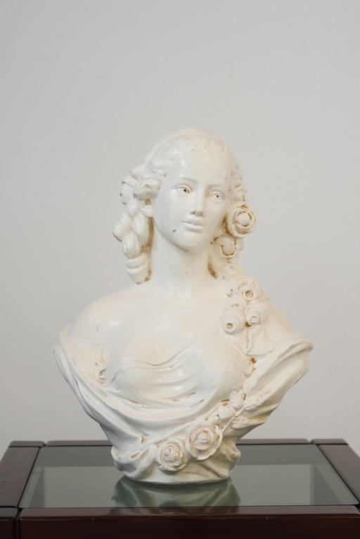 Mid-Century Plaster Bust Of A Woman, 1950S – Classic Italian Sculpture