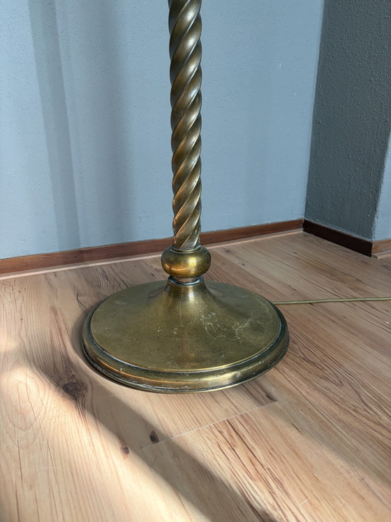 Vintage rope twist Floor light Hollywood Regency Italy – Textile, Brass (photo 5 of 8)