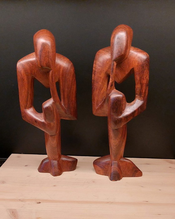 Image 1 of Statua di legno d'epoca "IL PENSIERO