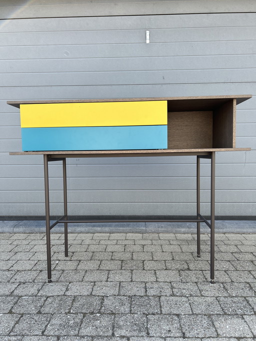 Design console - as new - with drawers and open niche