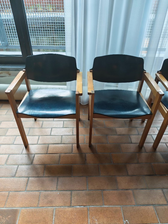 Image 1 of Set van 4 of 6 vintage Mid-Century eetkamerstoelen