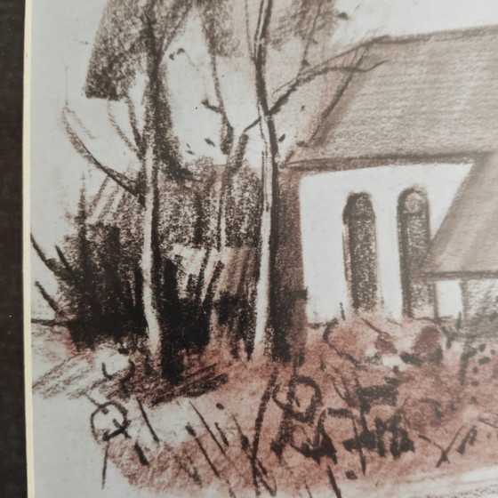 Image 1 of Laurens Janda pastel drawing – framed Belgian artwork