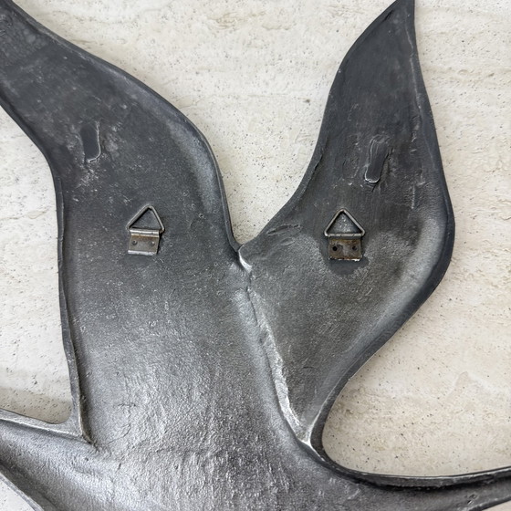 Image 1 of Mid Century Design tinnen wandvogel, 1970