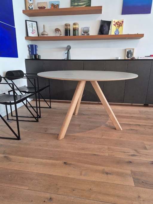 Hay Copenhague CPH20 Table 120, Lacquered Oak, Grey Linoleum – eettafels, Wood, Other (photo 2 of 7)