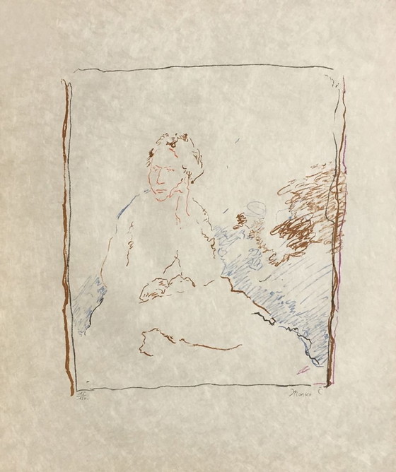 Image 1 of Marko CELEBONOVIC L'attente Litografia firmata 1975
