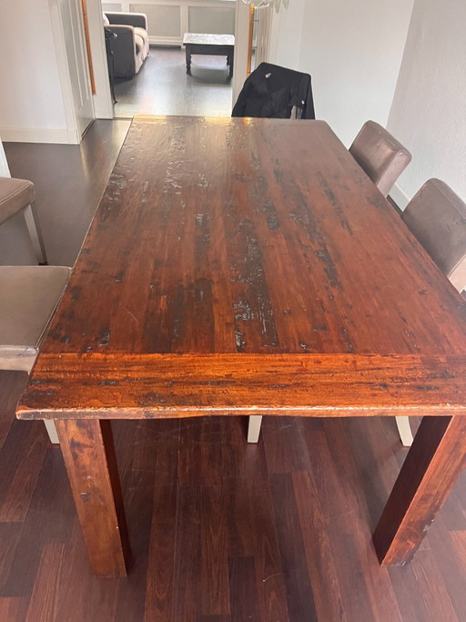 Solid wood dining table