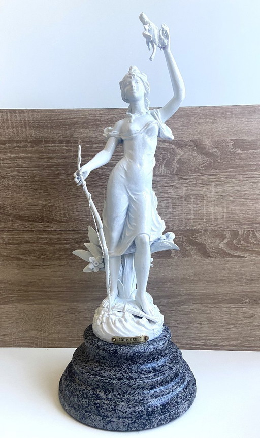 Beeldhouwwerk Figuur in Regula Gesigneerd "Guillemin" 19e Eeuws Kunstontwerp