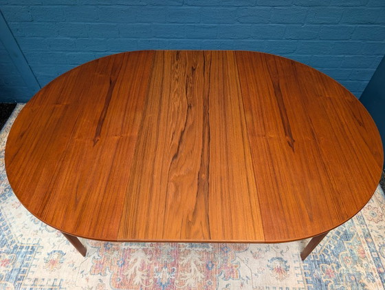 Image 1 of Vintage round dining table, produced by Dyrlund, 1970s