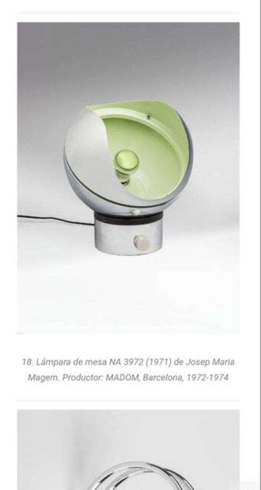 Lampe NA 3972 par JM Magem pour Madom 1971