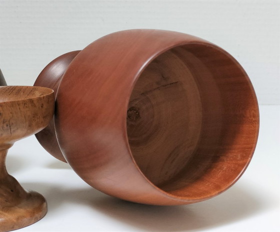 Image 1 of cinque bicchieri vintage in legno tornito