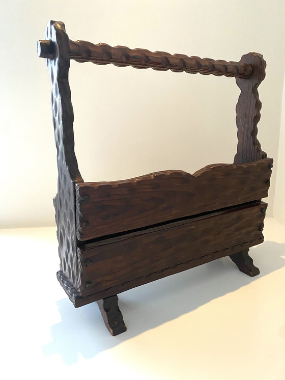 Image 1 of Spaans brutalistisch tijdschriftenrek in smeedijzer, Vintage 1960