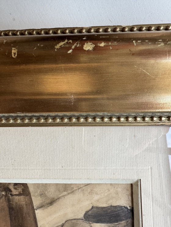 Image 1 of Antique Orientalist Nude Watercolor