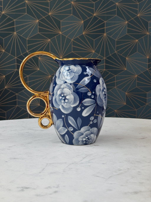 Boch Frères La Louvière Art Deco Pitcher by Raymond Chevalier, Belgium, 1930s