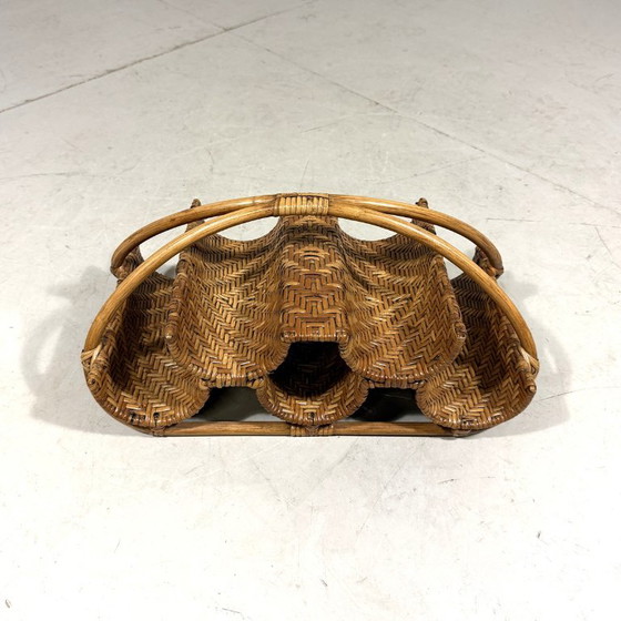 Botellero de mesa de ratán, botellero de los años 80 – Rattan (photo 2 of 9)