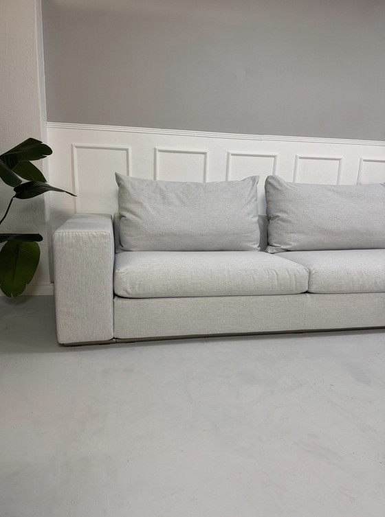 Image 1 of Flexform Groundpiece designer sofa fabric gray couch corner sofa